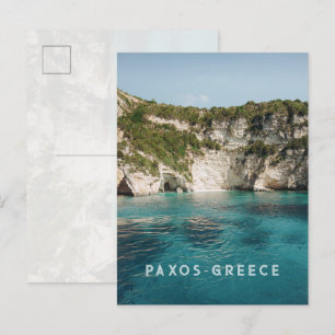 Cartão postal da foto das Grutas Azuis de Paxos Gr