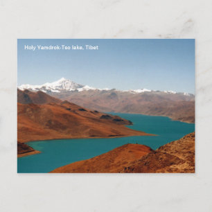 Cartão postal da foto do lago sagrado Yamdrok-Tso,