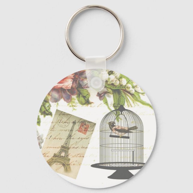 Cartão postal da France Button Chaveiro (Frente)