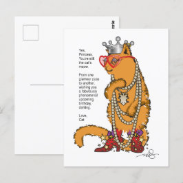 Cartão postal da gata glamorosa