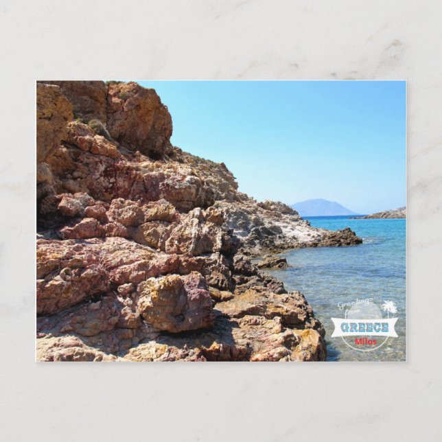 Cartão postal da Grécia de amor Milos (Frente)