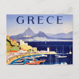Cartão postal da Grécia de Viagem de Atenas Vint