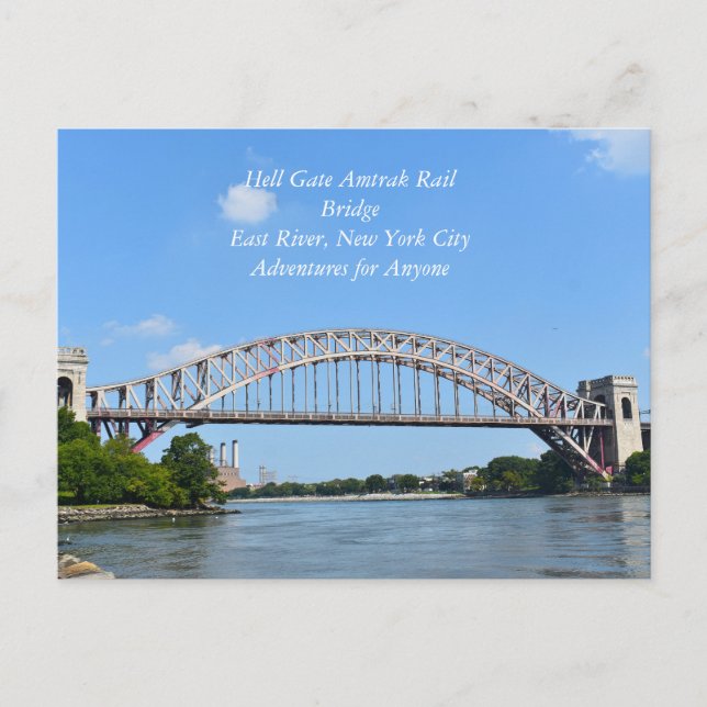 Cartão postal da Hell Gate Rail Bridge New York (Frente)