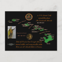 Cartão postal da história das Ilhas Havaianas