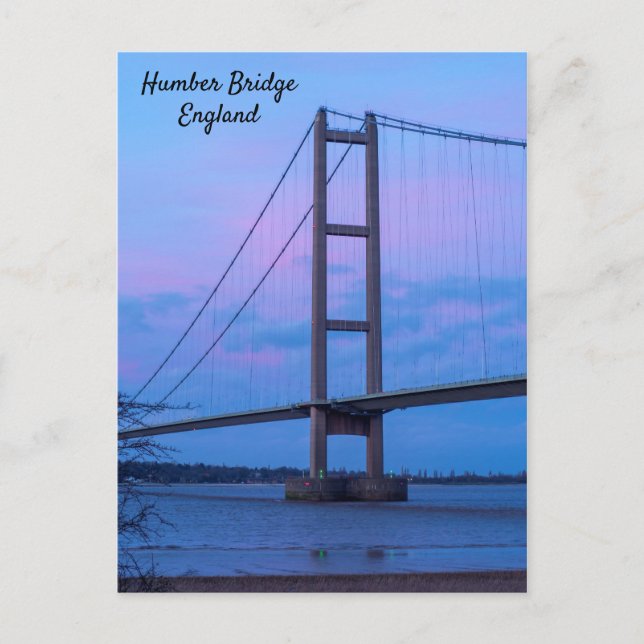Cartão postal da Humber Bridge England (Frente)