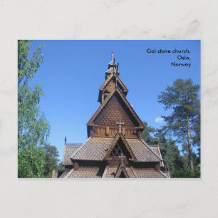 Cartão postal da igreja de Gol stave #1