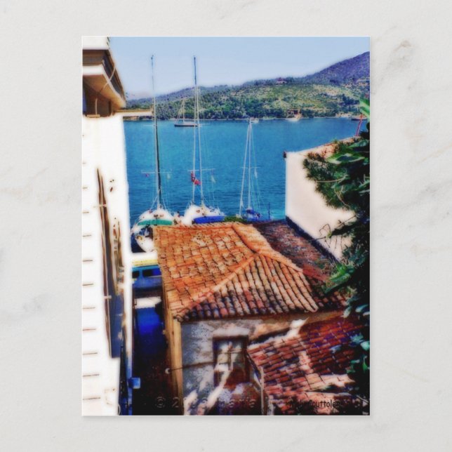 Cartão postal da Ilha Aegina (Frente)