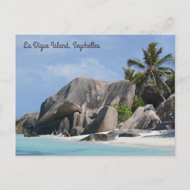 Cartão postal da Ilha das Seicheles La Digue (Frente)
