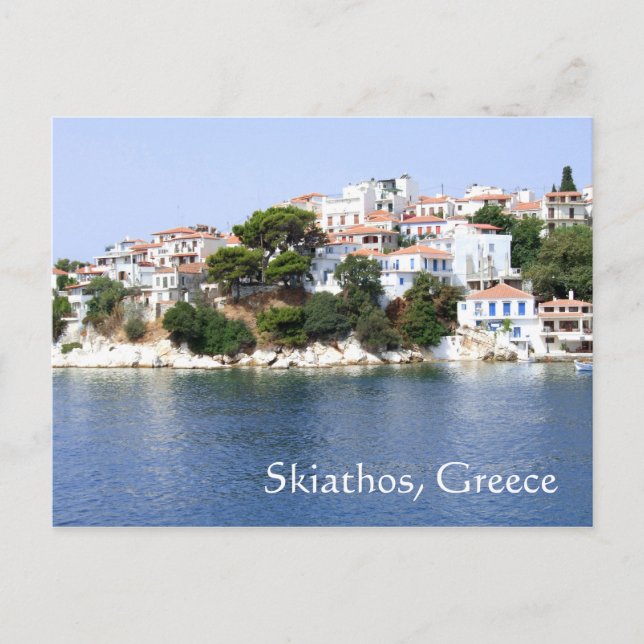 Cartão postal da ilha de Skiathos, Grécia (Frente)