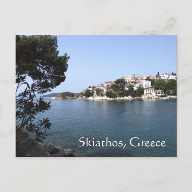Cartão postal da ilha de Skiathos, Grécia (Frente)