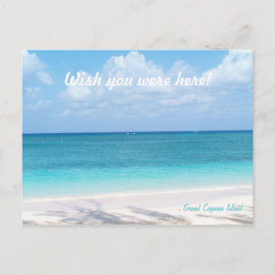 Cartão postal da ilha Grand Cayman com mensagem p
