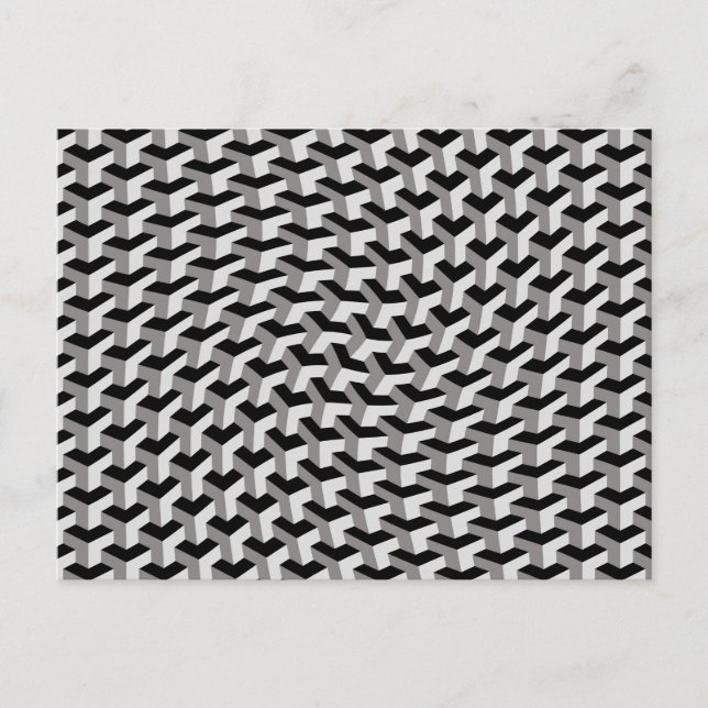 Cartão postal da ilusão de cubos geométricos defor (Frente)