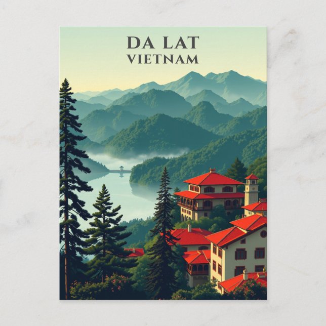 Cartão Postal Da Lat Vietnam - Viagem cênico (Frente)