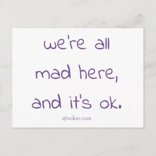 Cartão postal da letra "Cheshire Kitten"