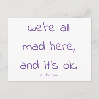 Cartão postal da letra "Cheshire Kitten"