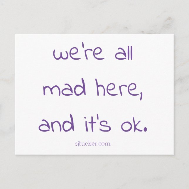 Cartão postal da letra "Cheshire Kitten" (Frente)