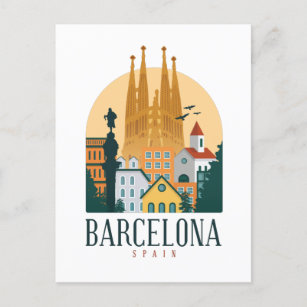 Cartão postal da linha do horizonte de Espanha Bar
