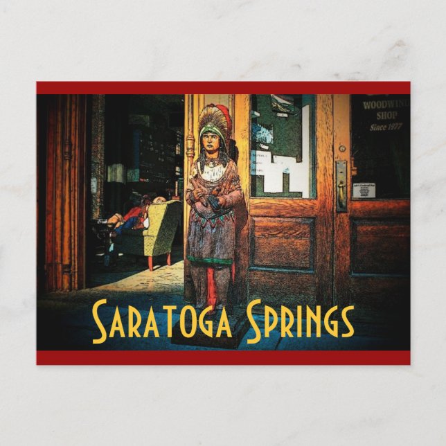Cartão postal da loja de cigarros Saratoga (Frente)