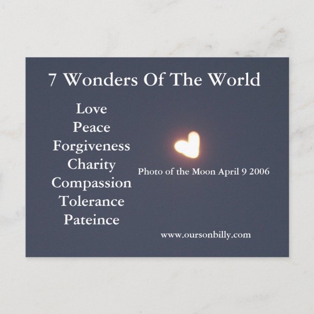 Cartão postal da lua em forma de coração (Frente)