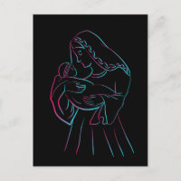Cartão postal da mãe e da criança