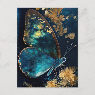Cartão postal da mariposa borboleta azul