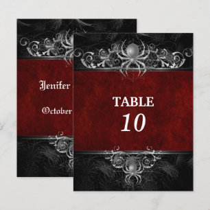 Cartão postal da mesa de casamento halloween