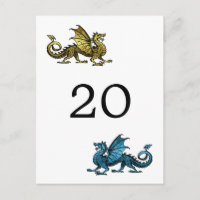 Cartão Postal da Mesa do Dragão Azul Dourado