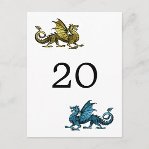 Cartão Postal da Mesa do Dragão Azul Dourado