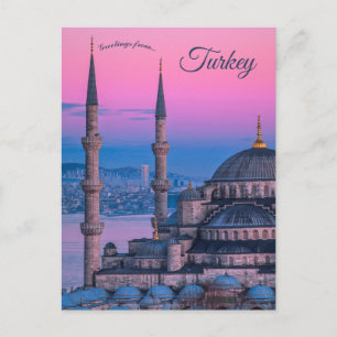 Cartão postal da Mesquita Azul Sultanahmet Turquia