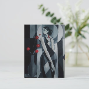 Cartão Postal da Mulher Art Déco do Pulso Silencio