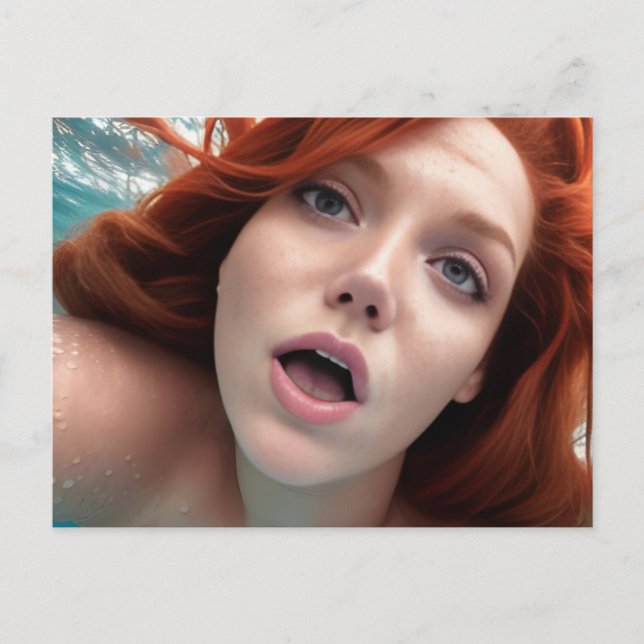 Cartão Postal da Mulher Nadando (Frente)