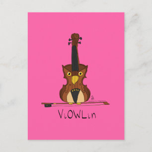 Cartão postal da música ViOWLin Violin Owl