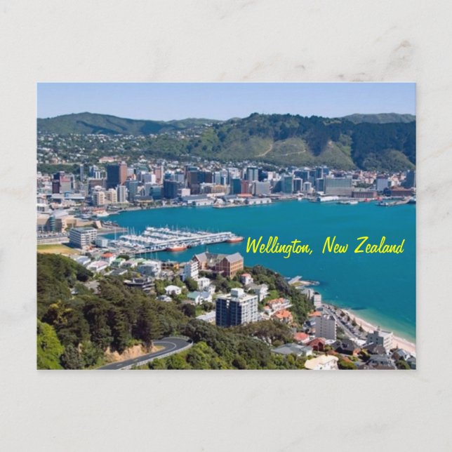 Cartão postal da Nova Zelândia Wellington (Frente)