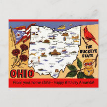 Cartão postal da ocasião do estado de Ohio Buckeye