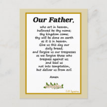 Cartão postal da oração do Pai Nosso Mateus 6:9-13
