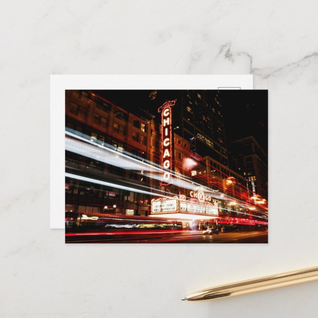 Cartão postal da paisagem urbana da cidade de Chic (Frente/Verso In Situ)