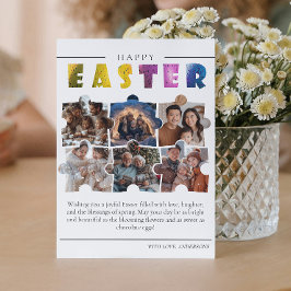 Cartão postal da Páscoa com colagem de 6 fotos per