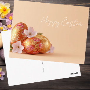 Cartão postal da Páscoa com ovos de Páscoa