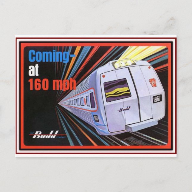 Cartão postal da Pensilvânia Railroad Metroliner 1 (Frente)