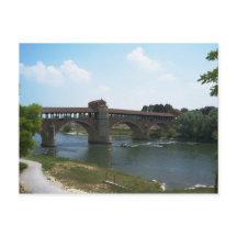 Cartão postal da ponte antiga Pavia