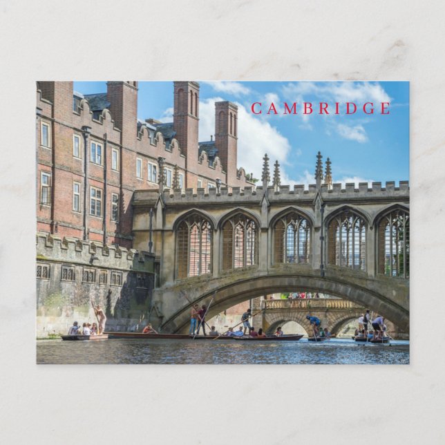 Cartão postal da Ponte dos Suspiros em Cambridge (Frente)
