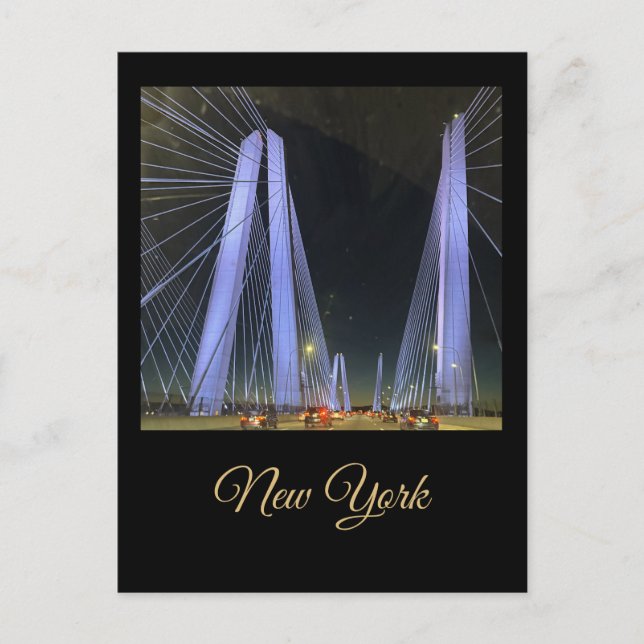 Cartão Postal da Ponte Iluminada de Nova York (Frente)