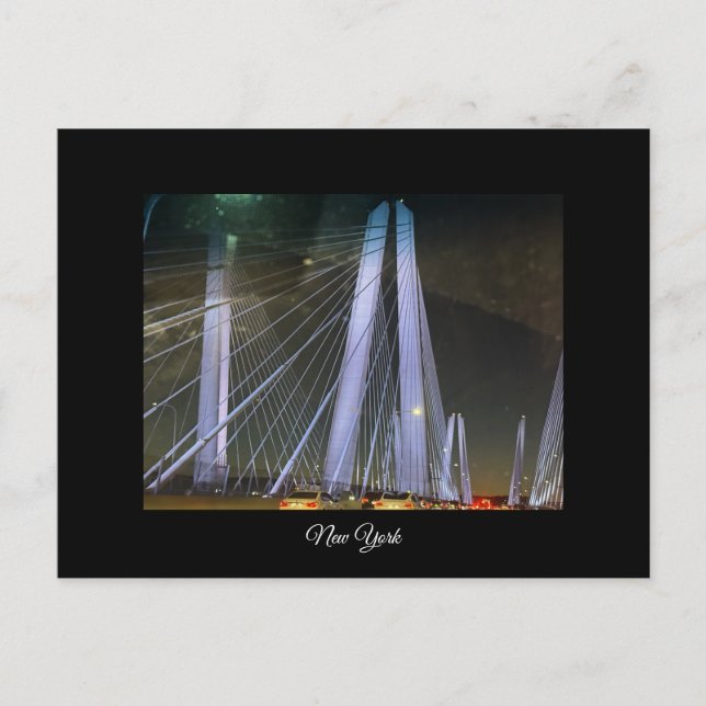 Cartão Postal da Ponte Iluminada de Nova York (Frente)