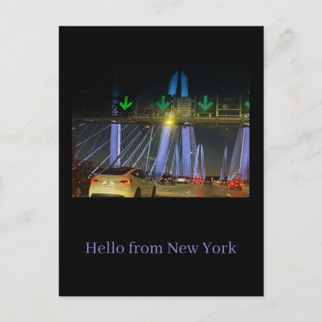 Cartão Postal da Ponte Iluminada de Nova York (Frente)