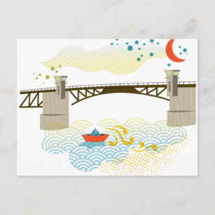 Cartão postal da ponte Morrison Portland