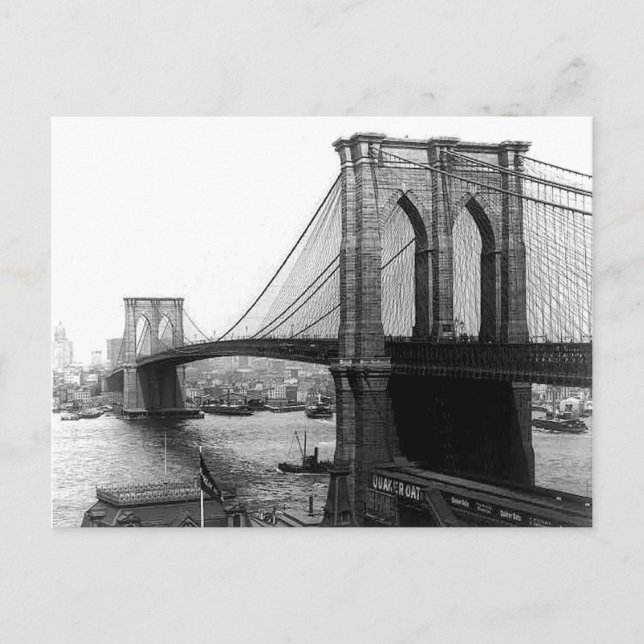 Cartão postal da ponte oriental NYC, 1900 (Frente)
