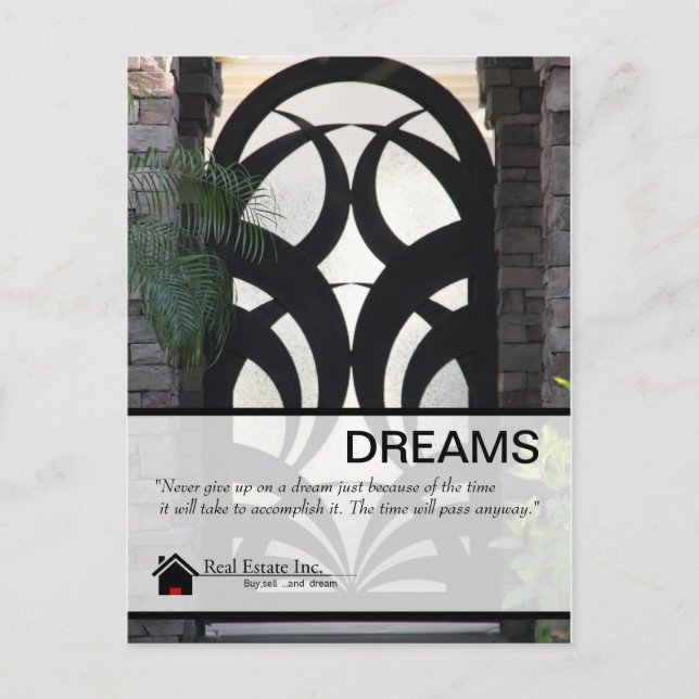 Cartão postal da porta do rico Imobiliário (Frente)