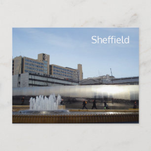Cartão postal da praça Sheaf de Sheffield