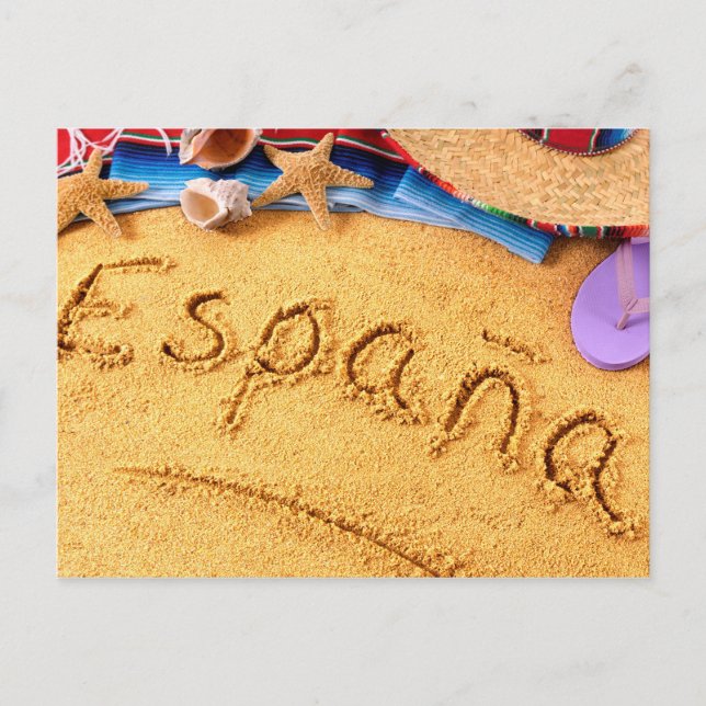 Cartão postal da praia da Espanha Spain (Frente)