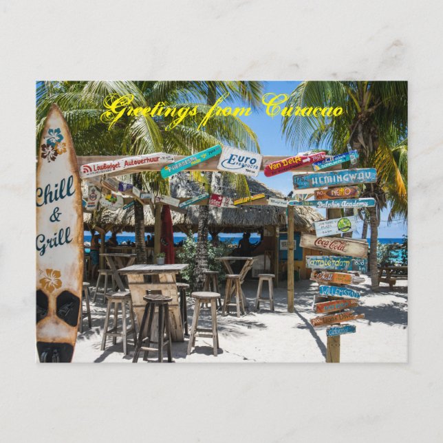 Cartão Postal da Praia de Curaçao (Frente)